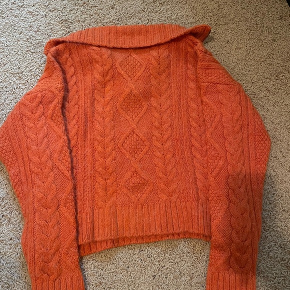 Orange Cable Knit Sweater - Picture 3 of 4